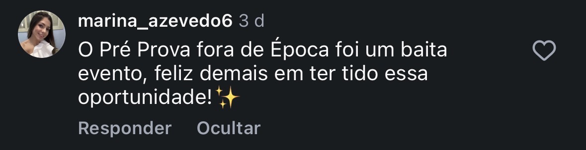 Depoimento de aluna sobre o Pré-Prova